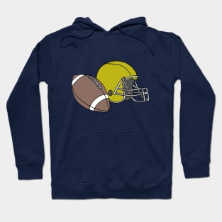 Gold Football Helmet and Ball Hoodie